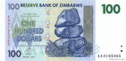 100 Dollars ZIMBABWE  2007 P.69 pr.NEUF