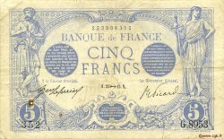5 Francs BLEU FRANCE  1915 F.02.33 TB à TTB