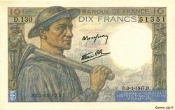 10 Francs MINEUR FRANCE  1947 F.08.17 SPL+