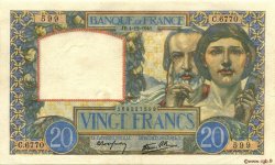 20 Francs TRAVAIL ET SCIENCE FRANCE  1941 F.12.20 SPL
