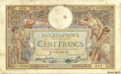 100 Francs LUC OLIVIER MERSON type modifié FRANCE  1937 F.25.05 B+