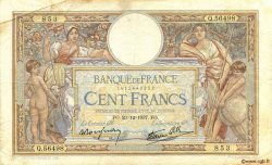 100 Francs LUC OLIVIER MERSON type modifié FRANCE  1937 F.25.06 B+