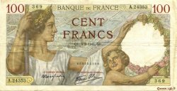 100 Francs SULLY FRANCE  1941 F.26.57 TTB