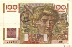 100 Francs JEUNE PAYSAN FRANCIA  1952 F.28.31 MBC+