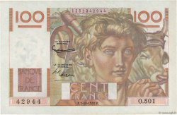 100 Francs JEUNE PAYSAN filigrane inversé FRANCE  1952 F.28bis.01