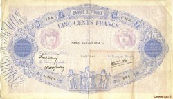 500 Francs BLEU ET ROSE modifié FRANCE  1938 F.31.15