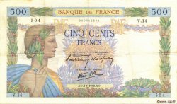 500 Francs LA PAIX FRANCE  1940 F.32.01 TTB+