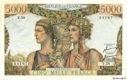 5000 Francs TERRE ET MER FRANCE  1951 F.48.04 SUP+