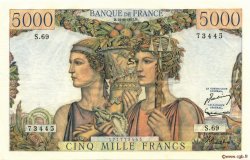 5000 Francs TERRE ET MER FRANCE  1951 F.48.05 SUP+