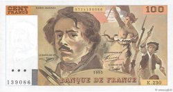 100 Francs DELACROIX imprimé en continu FRANCIA  1993 F.69bis.08