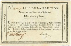 5 Livres ÎLE DE LA RÉUNION  1795 P.A10 pr.SUP