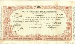 1000 Francs MARTINIQUE  1882 P.--
