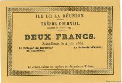 2 Francs Non émis ÎLE DE LA RÉUNION  1884 P.07 pr.NEUF