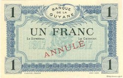 1 Franc Annulé GUYANE  1917 P.05s SPL