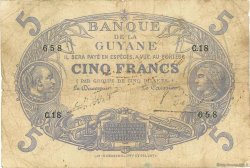 5 Francs Cabasson bleu GUYANE  1922 P.01a pr.TB