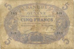 5 Francs Cabasson bleu GUYANE  1922 P.01a B