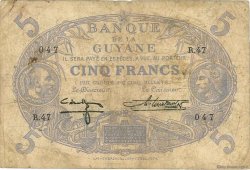 5 Francs Cabasson bleu GUYANE  1944 P.01d B