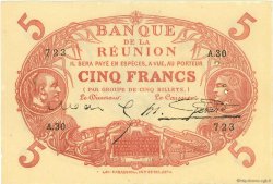 5 Francs Cabasson rouge ÎLE DE LA RÉUNION  1920 P.14 pr.SUP