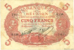 5 Francs Cabasson rouge ÎLE DE LA RÉUNION  1938 P.14 TTB