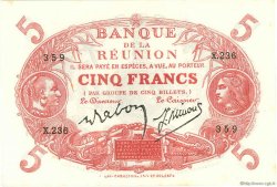 5 Francs Cabasson rouge ÎLE DE LA RÉUNION  1944 P.14 pr.NEUF