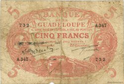 5 Francs Cabasson rouge GUADELOUPE  1945 P.07e B+