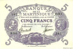 5 Francs Cabasson violet MARTINIQUE  1946 P.06C pr.NEUF