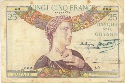 25 Francs GUYANE  1940 P.07 B à TB