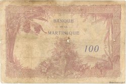 100 Francs MARTINIQUE  1938 P.13 TB