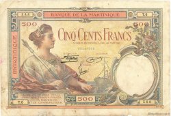 500 Francs MARTINIQUE  1938 P.14 TB+