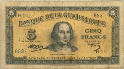 5 Francs GUADELOUPE  1945 P.21 B+