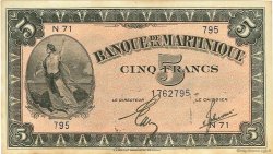 5 Francs MARTINIQUE  1942 P.16b SUP+