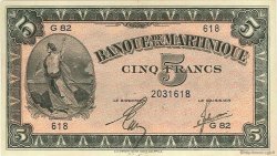 5 Francs MARTINIQUE  1942 P.16b