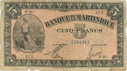 5 Francs MARTINIQUE  1942 P.16b AB