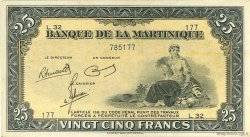25 Francs MARTINIQUE  1943 P.17 SUP