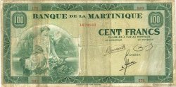 100 Francs MARTINIQUE  1945 P.19a TB