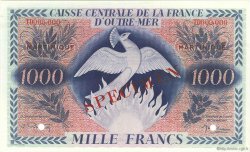 1000 Francs Phénix Spécimen MARTINIQUE  1946 P.26s NEUF