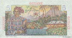 5 Francs Bougainville Spécimen GUYANE  1946 P.19s NEUF