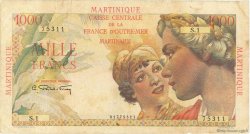 1000 Francs Union Française MARTINIQUE  1946 P.33 TB