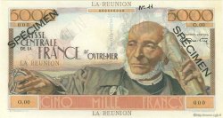5000 Francs Schoelcher Spécimen ÎLE DE LA RÉUNION  1946 P.48s pr.NEUF