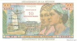 10 NF sur 500 Francs Pointe à Pitre ÎLE DE LA RÉUNION  1964 P.54b NEUF