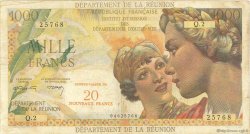 20 NF sur 1000 Francs Union Française ÎLE DE LA RÉUNION  1964 P.55b TB