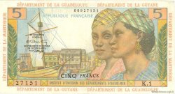5 Francs ANTILLES FRANÇAISES  1964 P.07b TTB