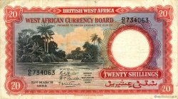 20 Shillings AFRIQUE OCCIDENTALE BRITANNIQUE  1953 P.10a TTB+