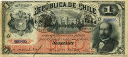 1 Peso CHILI  1893 P.011b TTB
