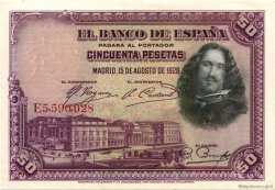 50 Pesetas SPAIN  1928 P.075b XF+