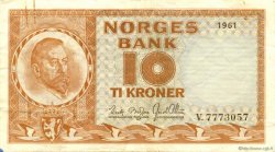 10 Kroner NORVÈGE  1961 P.31c TTB+