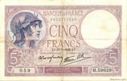 5 Francs FEMME CASQUÉE modifié FRANCE  1939 F.04.03 pr.SUP