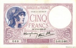 5 Francs FEMME CASQUÉE modifié FRANKREICH  1939 F.04.06