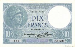 10 Francs MINERVE modifié FRANCIA  1941 F.07.29 EBC