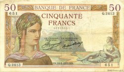 50 Francs CÉRÈS FRANCE  1935 F.17.14 TTB
